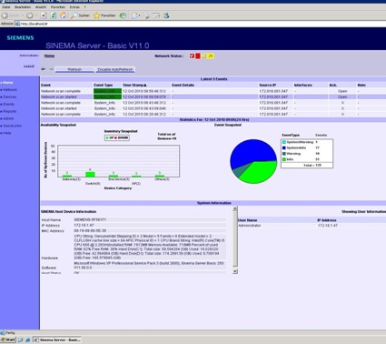 西门子SINEMA Server Basic V11 工业网络管理软件